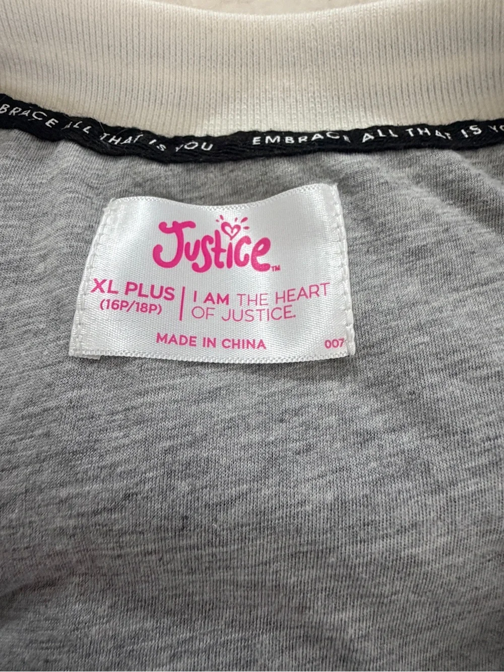 Justice Girls Varsity Bomber Jacket Black White Pink Spellout Y2K Size XL Plus